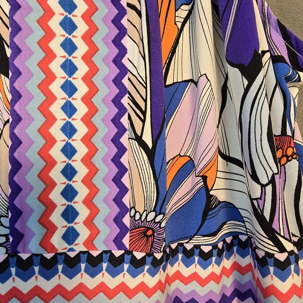 Dressbarn Handkerchief Hem Dress Patterned Women Size 16 Nwt - Picture 5 of 8